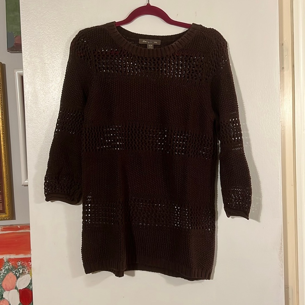 Tommy Bahama brown 3/4 sleeve sweater